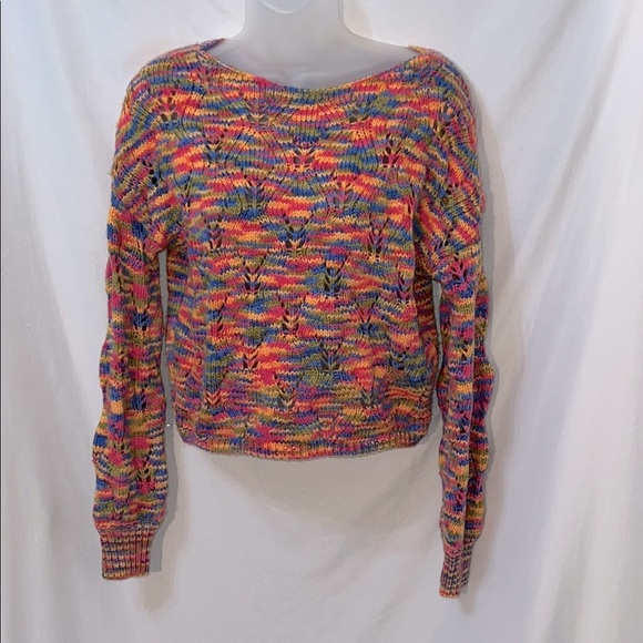 Wild Fable Womens Spacedye Multicolor Boat Neck Knit Pullover Sweater Size XS - Picture 1 of 10